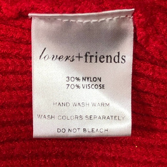 Lovers + Friends Sz XS Sweaters Lovers and Friends Red Ribbed Cardigan Oversized - Picture 13 of 15